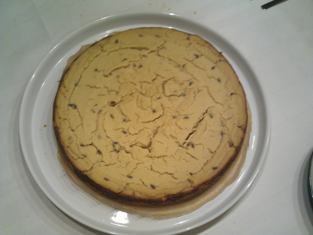 Lavender tofu cheesecake with shortbread crust